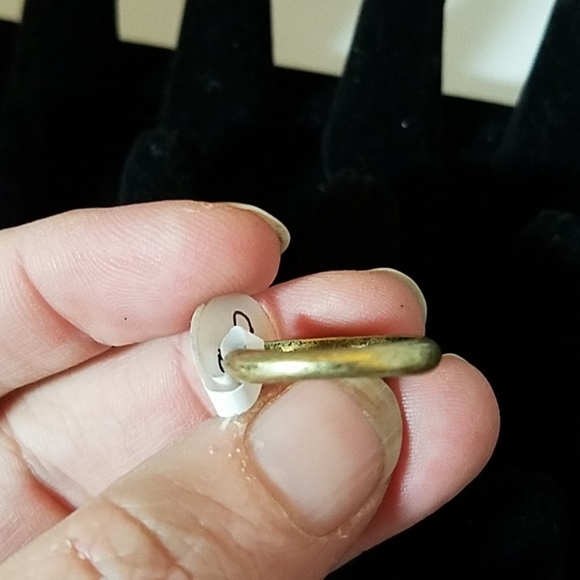 Gray Enamel Coated Silver Stone Tone Size 7.5 - Picture 2 of 2